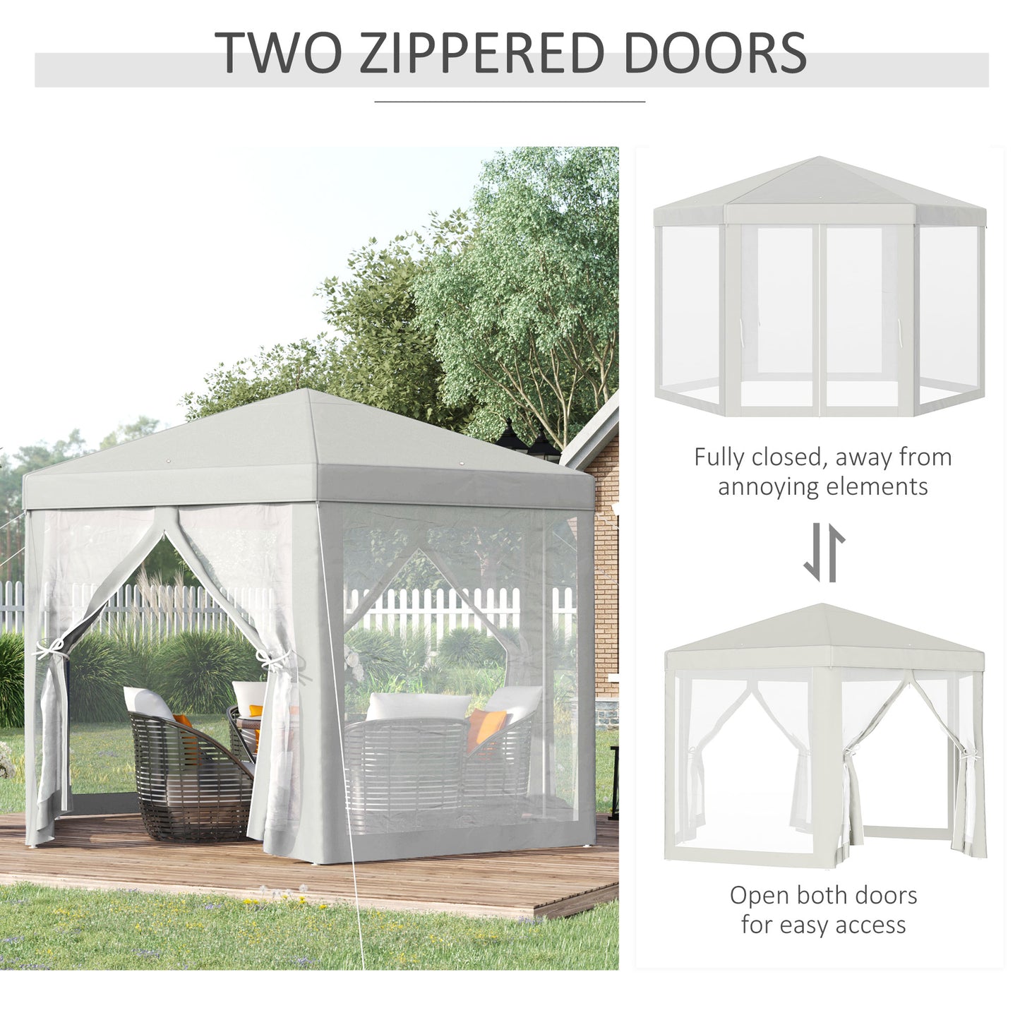 Outsunny 4M Hexagon Gazebo