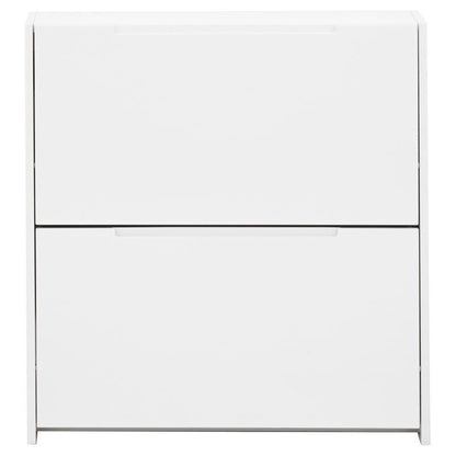 Narrow Shoe Storage White 2 Doors 2 Shelves