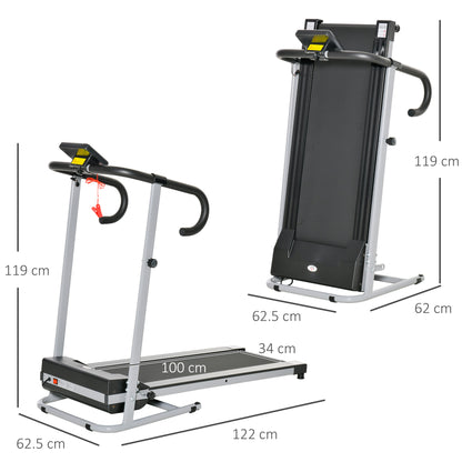 Homcom Electric Treadmill Home Running Machine 500W 28kg-Black/Grey