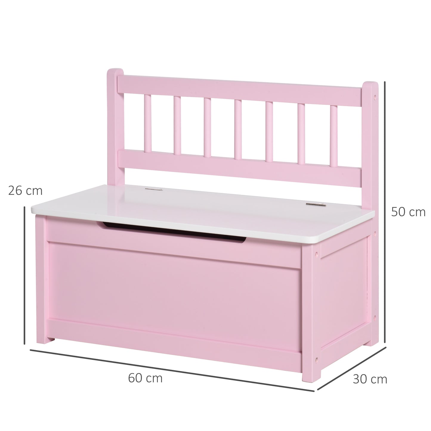 Homcom Two-In-One Wooden Toy Box