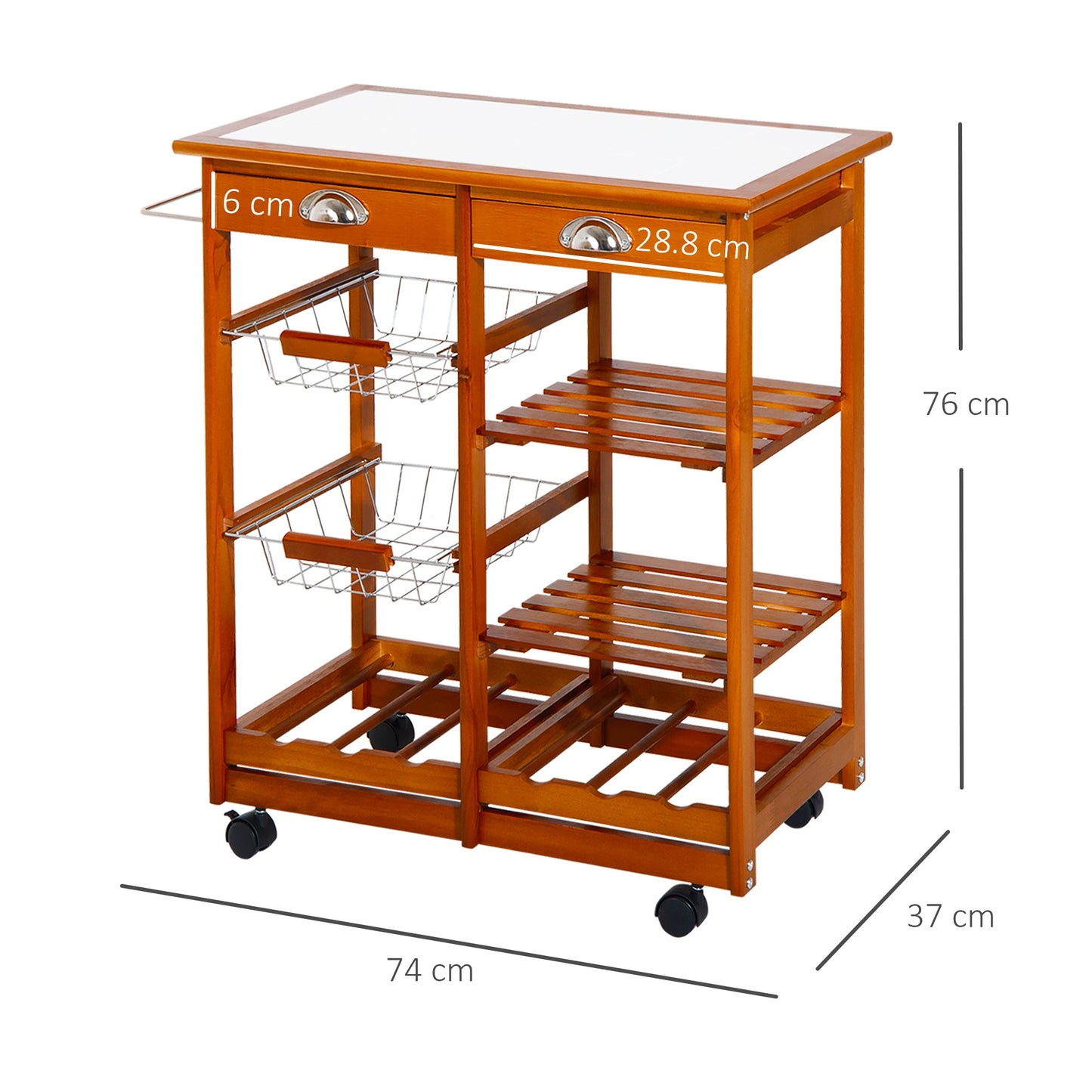 Homcom Rolling Kitchen Cart