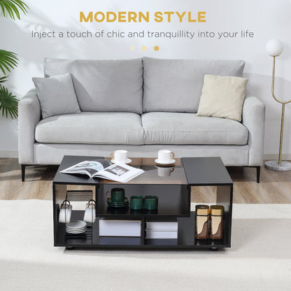 Homcom Modern Coffee Table with Tempered Glass Top