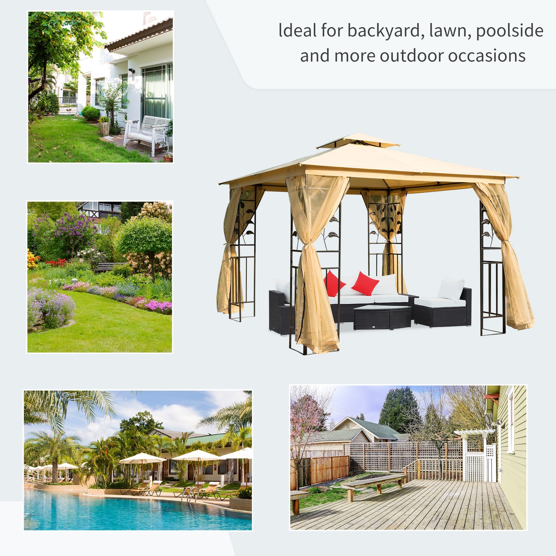 Outsunny 3(m) x 3(m) Garden Gazebo