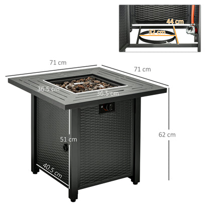 Outsunny Square Propane Gas Fire Pit Table