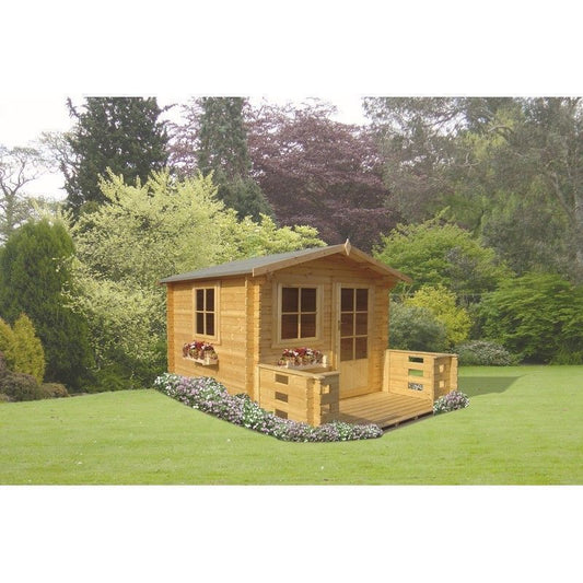 Shire Norwood 7' 10" x 7' 10" Apex Log Cabin - Premium 28mm Cladding Tongue & Groove