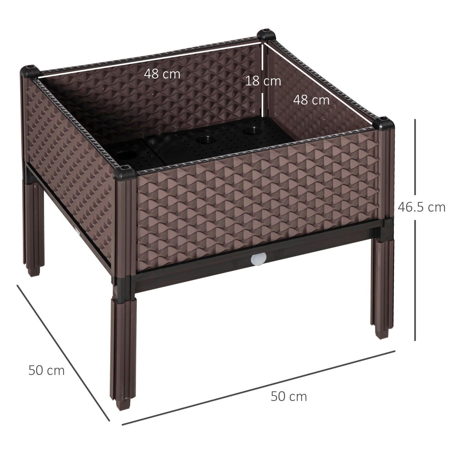 Outsunny Set of 2 Raised Garden Bed Elevated Planter Box with Self-Watering Design