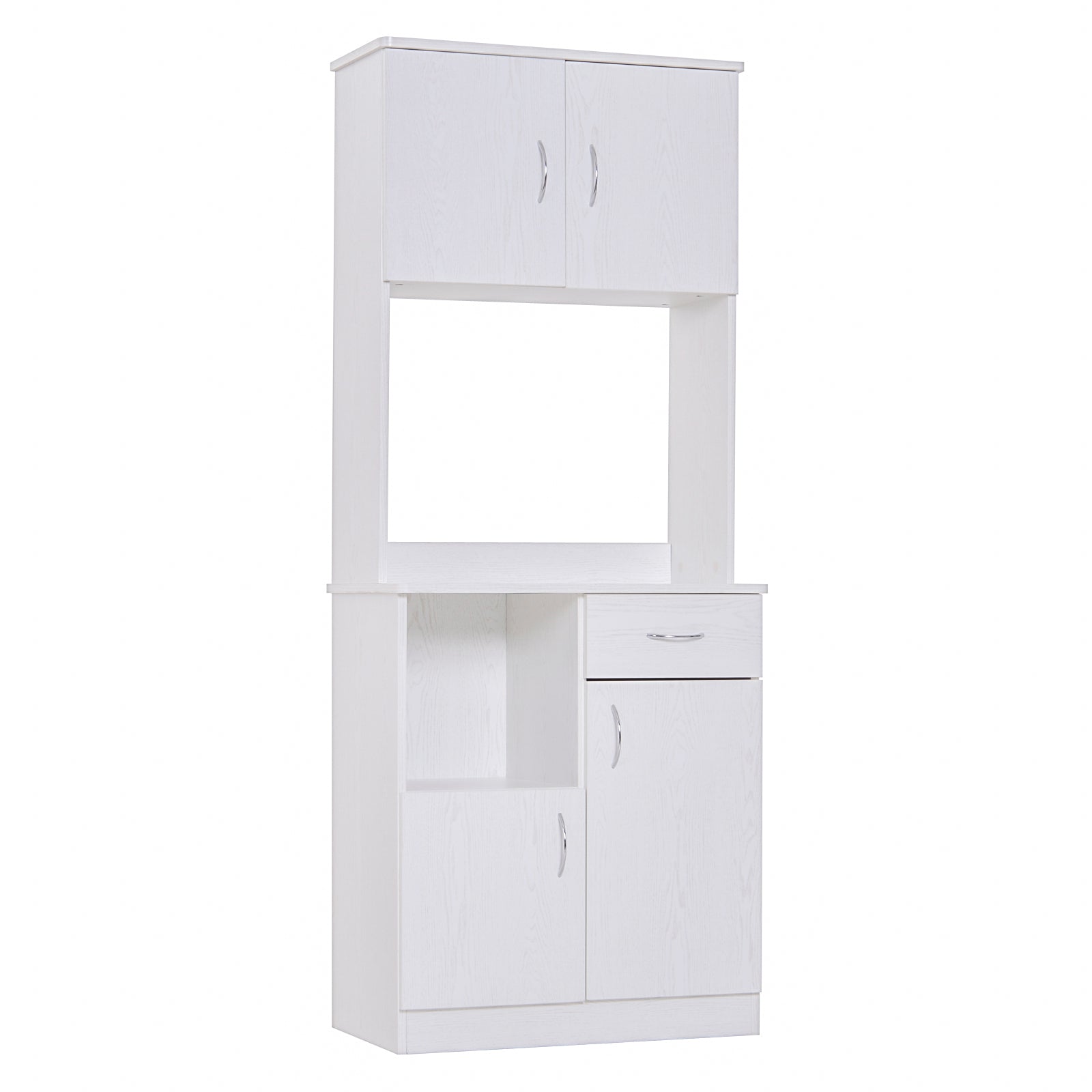 Homcom Kitchen Cupboard with Doors Cabinet Shelves Drawer Open Countertop Storage Cabinet for Living Room