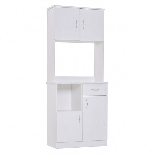 Homcom Kitchen Cupboard with Doors Cabinet Shelves Drawer Open Countertop Storage Cabinet for Living Room