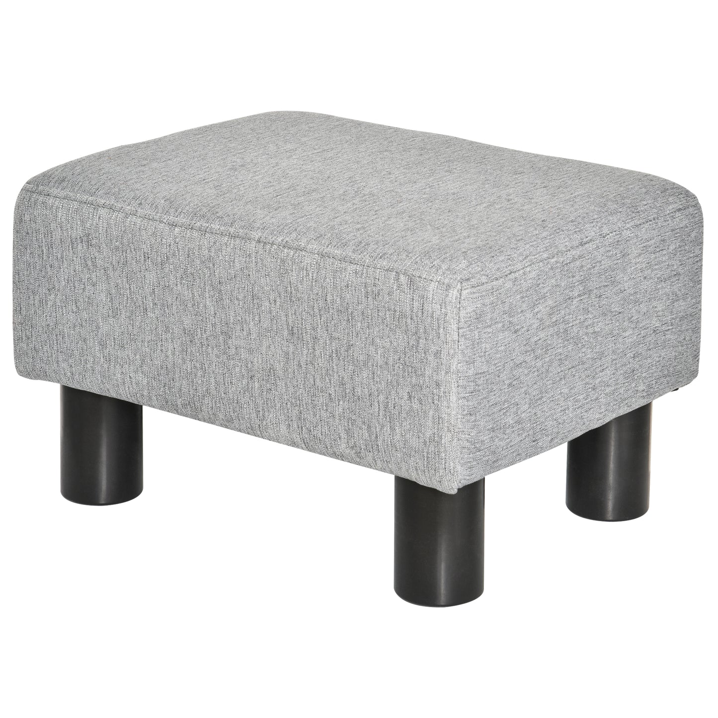 Homcom Linen Fabric Footstool Footrest Small Seat Foot Rest Chair Ottoman Light Home Office with Legs 40 x 30 x 24cm Grey