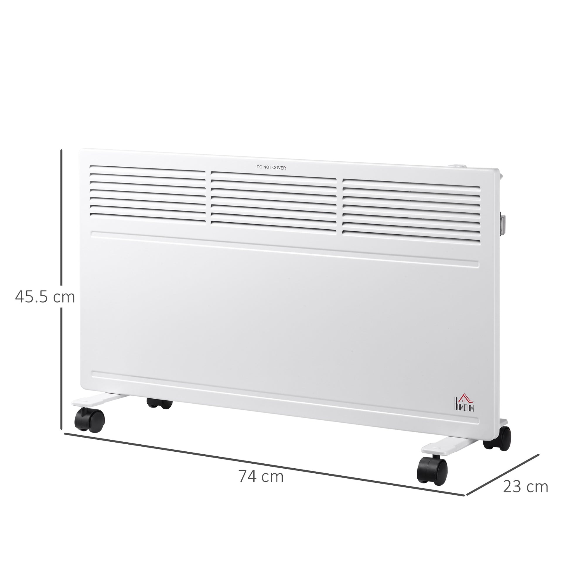 Homcom Convector Radiator Heater Freestanding or Wall-mounted Portable Electric Heating with 2 Heat Settings