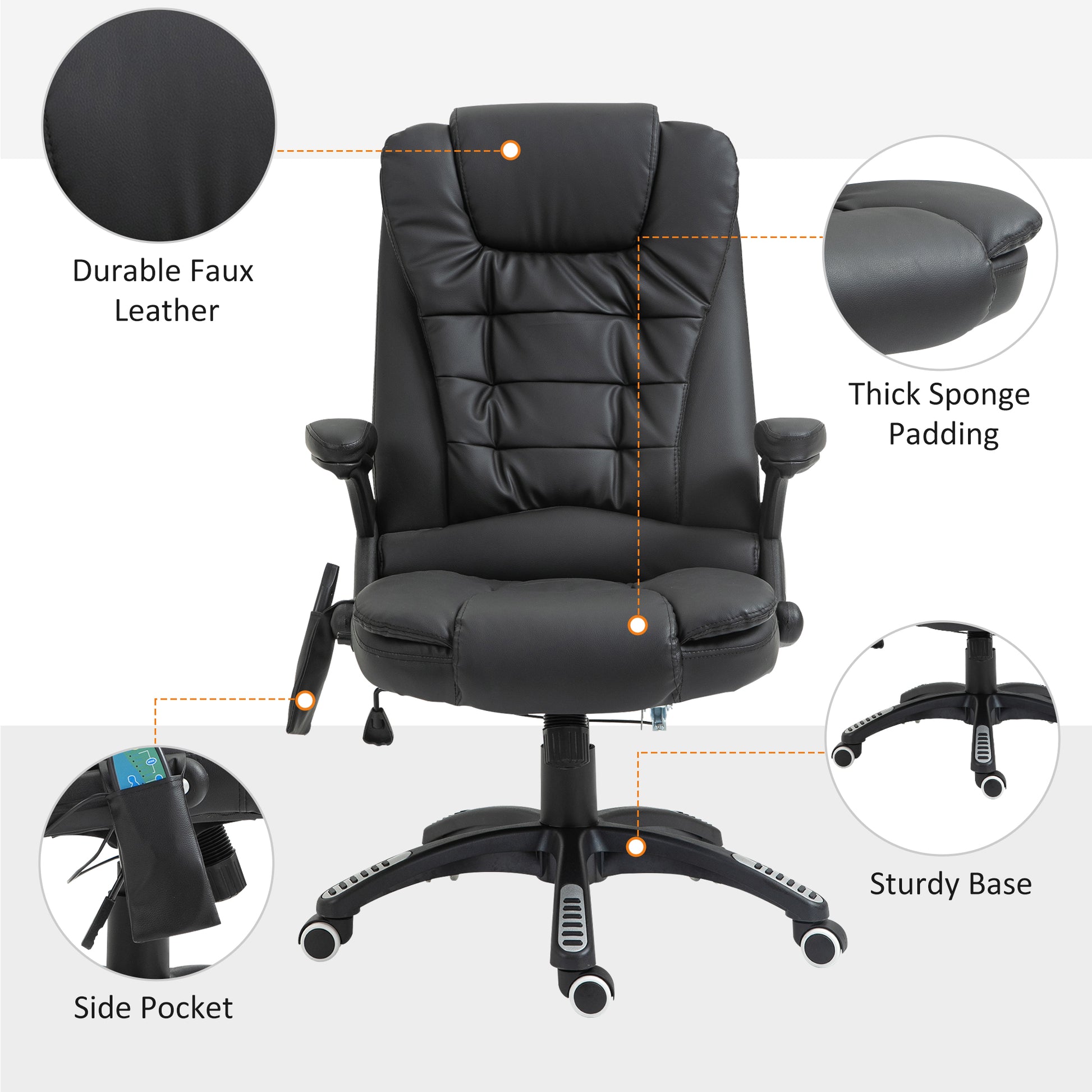 Homcom Executive Office Chair With Massage And Heat