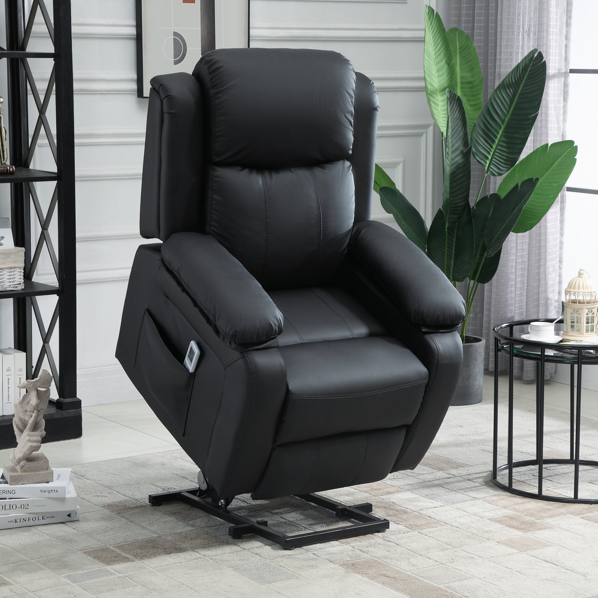 Homcom Electric Power Lift Recliner Chair Vibration Massage Reclining Chair with Remote Control and Side Pocket