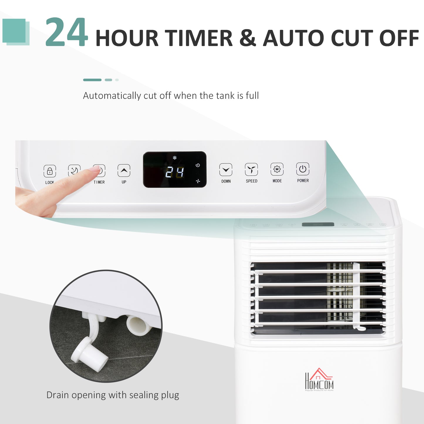 A Rated 7,000 BTU Portable Air Conditioner With Remote & 24 Hour Timer by Homcom