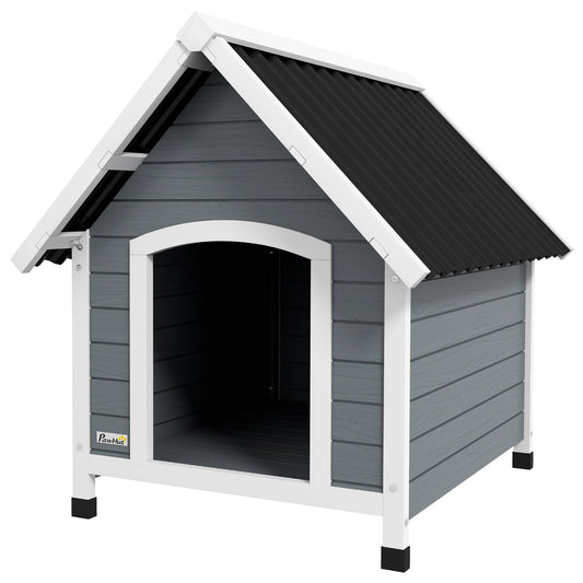 Outdoor Dog Kennel, Wooden Dog House, with Removable Floor, Anti-Corrosion Wood, for Medium Dogs, 82H x 75W x 88Dcm-0