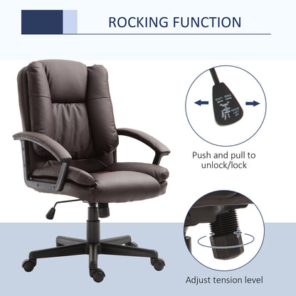 Homcom PU Leather Executive Office Chair-Brown