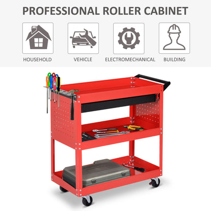 DURHAND 3-Tier Tool Trolley Tool Storage Cart