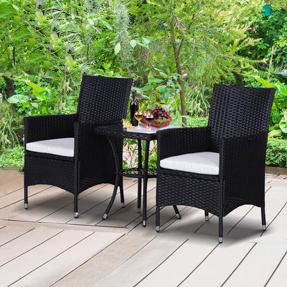 Outsunny Three-Piece Rattan Chair Set