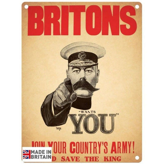 Vintage Britons Join Your Country's Army Sign Metal Wall Mounted - 60cm