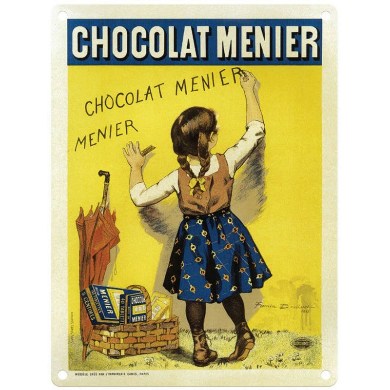 Vintage Chocolate Menier Sign Metal Wall Mounted - 45cm