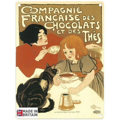 Vintage Compagnie Francaise Chocolats Sign Metal Wall Mounted - 60cm