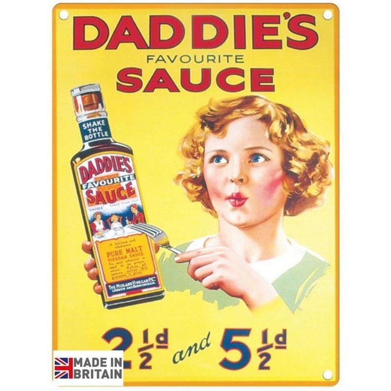 Vintage Daddie's Sauce Sign Metal Wall Mounted - 60cm