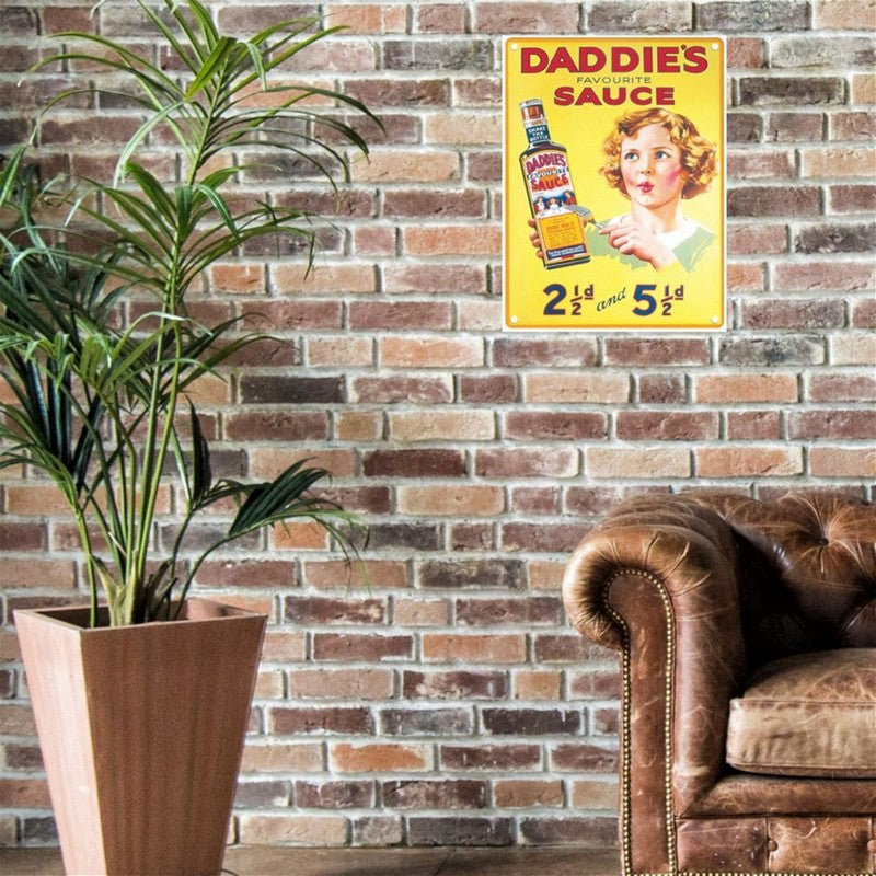 Vintage Daddie's Sauce Sign Metal Wall Mounted - 60cm