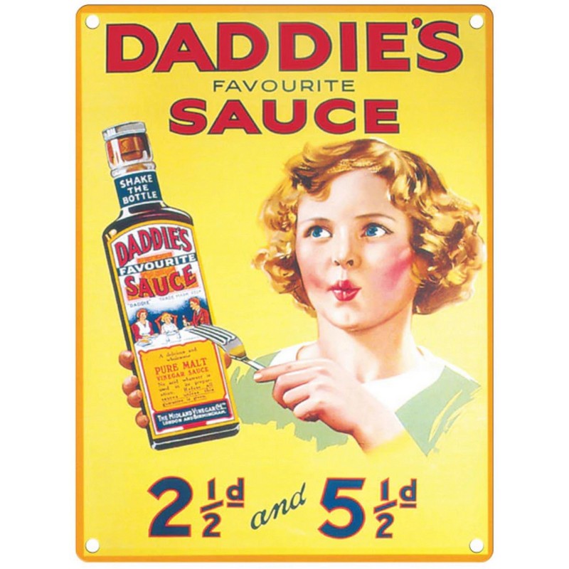 Vintage Daddie's Sauce Sign Metal Wall Mounted - 60cm