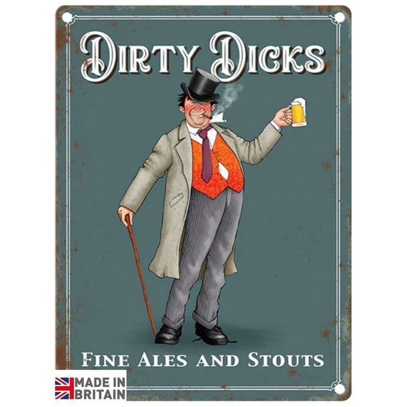 Dirty Dicks Sign Metal Wall Mounted - 45cm