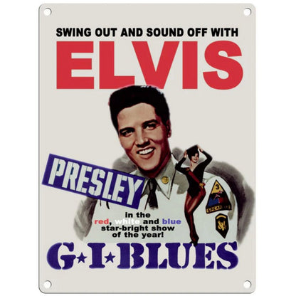 Elvis G.I. Blues Sign Metal Wall Mounted - 45cm