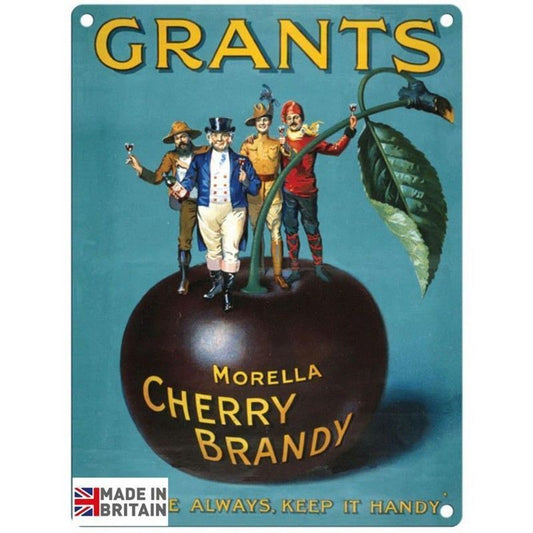 Vintage Grants Cherry Brandy Sign Metal Wall Mounted - 60cm