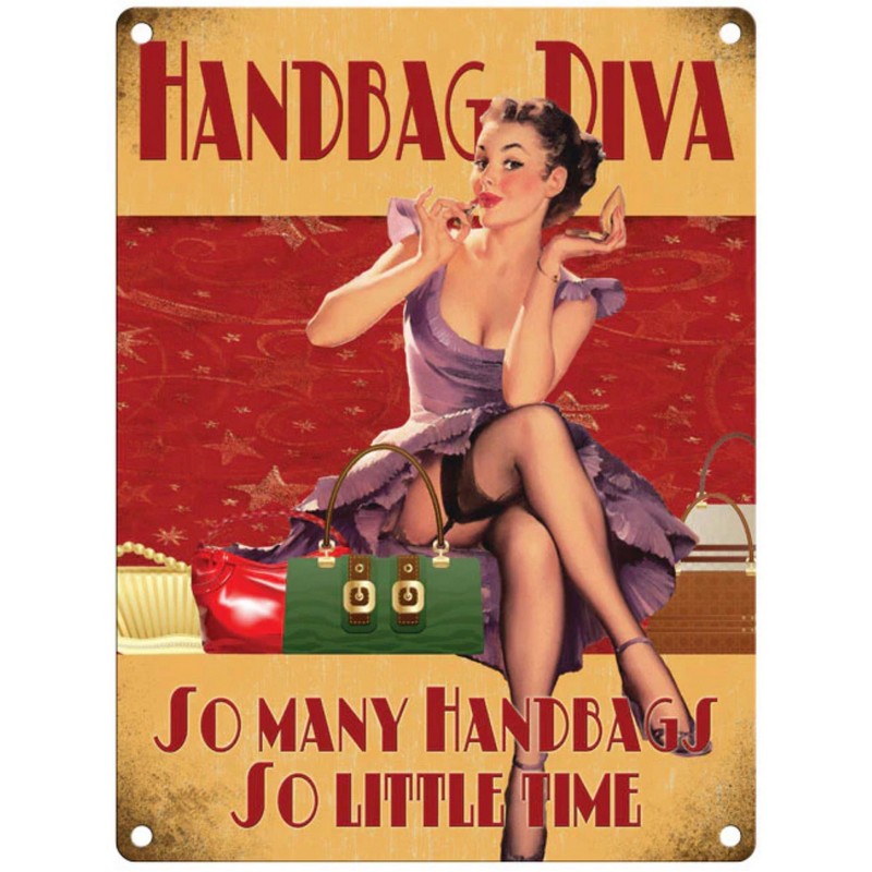 Handbag Diva Sign Metal Wall Mounted - 60cm