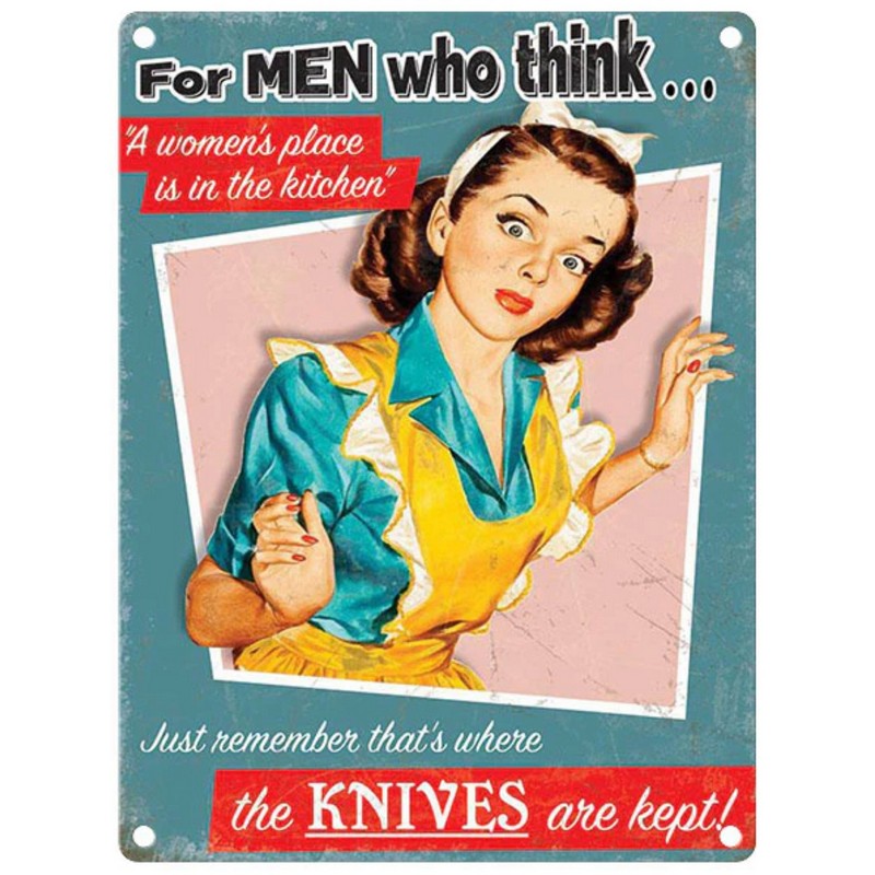 Just Remember Where The Knives Are Kept Sign Metal Wall Mounted - 45cm