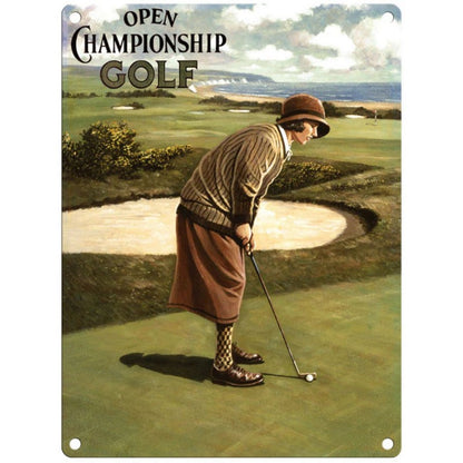 Vintage Open Championship Golf Sign Metal Wall Mounted - 45cm