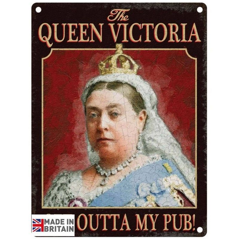 Queen Victoria Pub Sign Metal Wall Mounted - 45cm