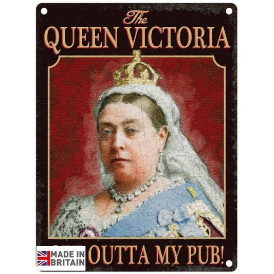 Queen Victoria Pub Sign Metal Wall Mounted - 45cm