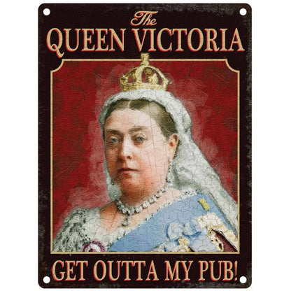 Queen Victoria Pub Sign Metal Wall Mounted - 45cm