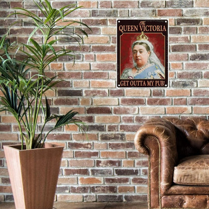 Queen Victoria Pub Sign Metal Wall Mounted - 60cm