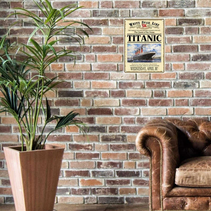 Vintage Titanic Sign Metal Wall Mounted - 45cm