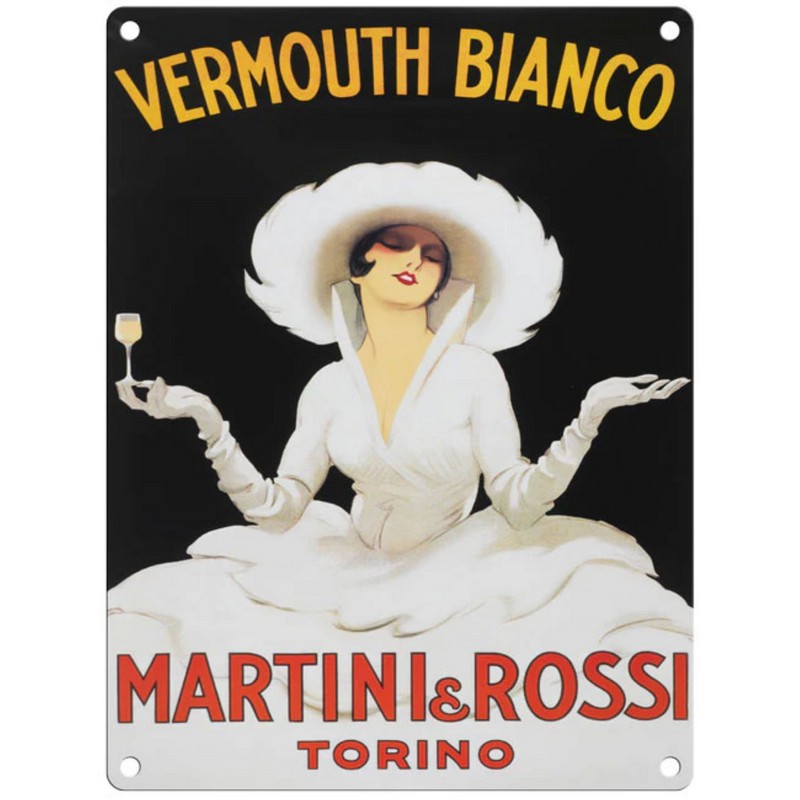 Vintage Vermouth Bianco Martini Data Sign Metal Wall Mounted - 45cm