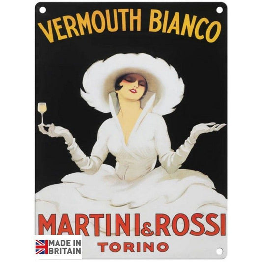 Vintage Vermouth Bianco Martini Data Sign Metal Wall Mounted - 60cm