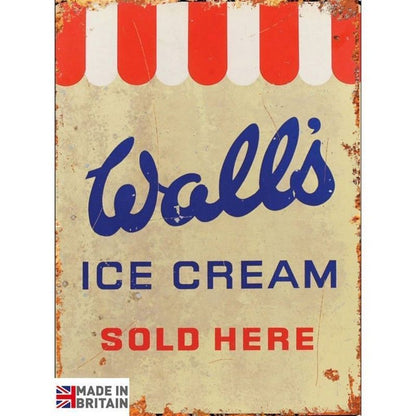 Wall's Ice Cream Sign Metal Wall Mounted - 45cm