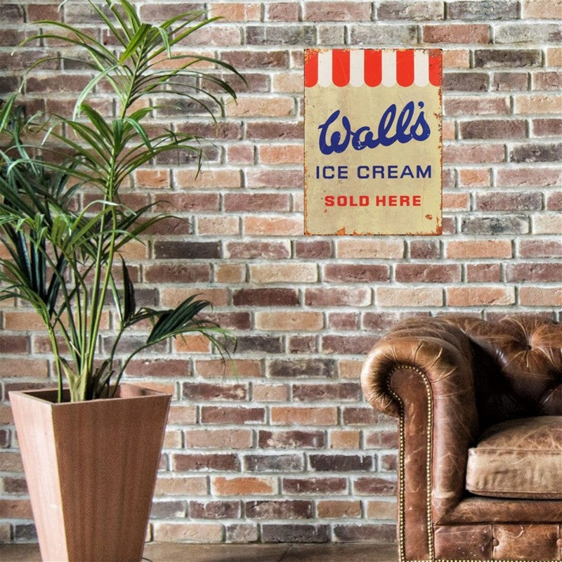 Wall's Ice Cream Sign Metal Wall Mounted - 60cm