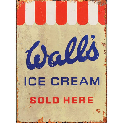 Wall's Ice Cream Sign Metal Wall Mounted - 60cm