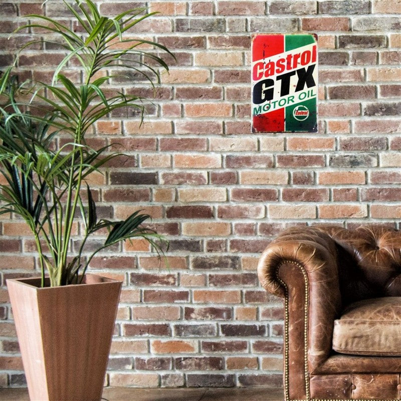 Castrol Gtx Motor Oil Sign Metal Wall Mounted - 45cm