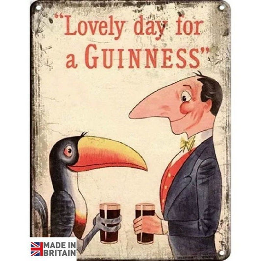 Lovely Day For A Guinness Sign Metal Wall Mounted - 45cm