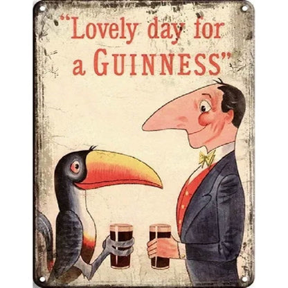 Lovely Day For A Guinness Sign Metal Wall Mounted - 60cm