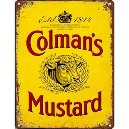 Colman's Mustard Sign Metal Wall Mounted - 45cm