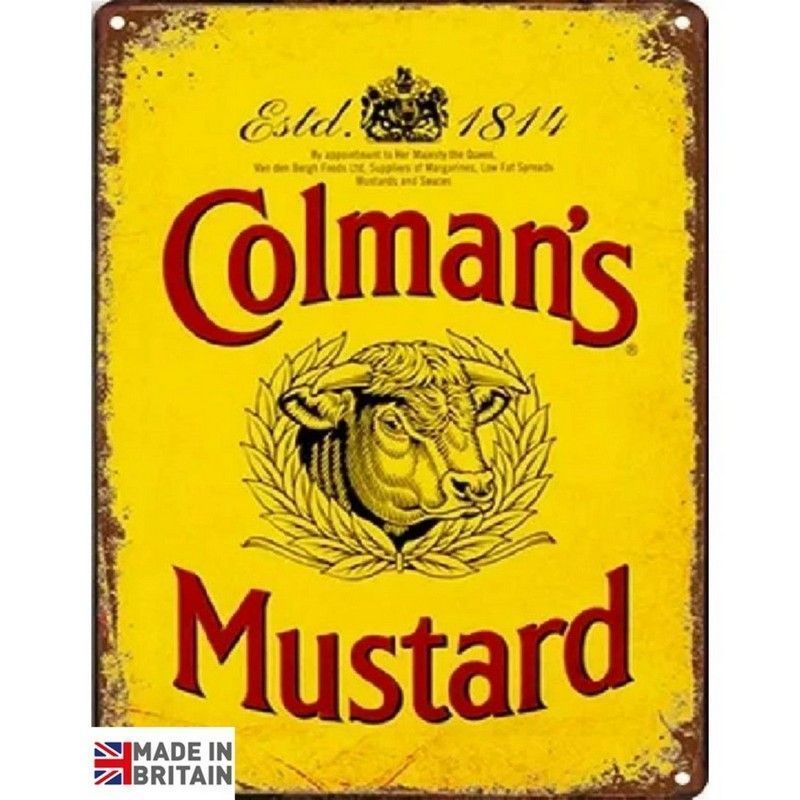 Colman's Mustard Sign Metal Wall Mounted - 60cm