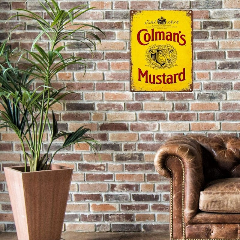 Colman's Mustard Sign Metal Wall Mounted - 60cm