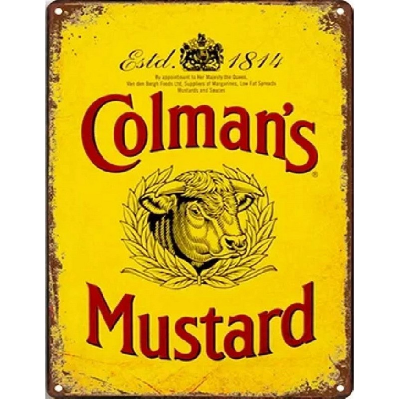 Colman's Mustard Sign Metal Wall Mounted - 60cm